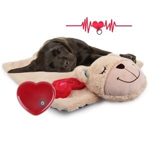 All for Paws Dog Bed Comfort Blanket with Heartbeat Puppy Sleep Aid Plush Toys